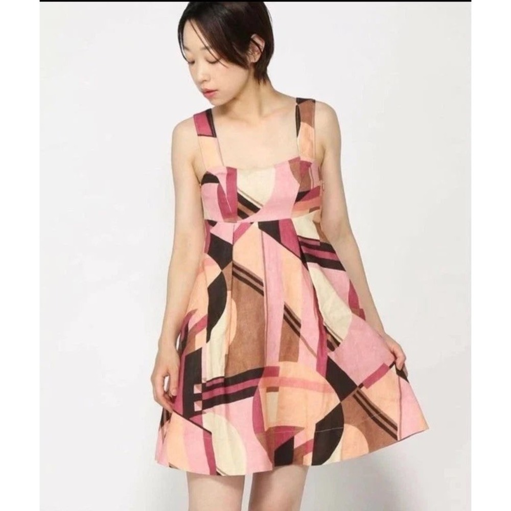 Banana Republic Kenza Linen Print Mini Dress Size 0